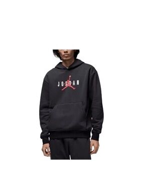 Jordan Men’s Black Pullover Hoodie with Red Jumpman